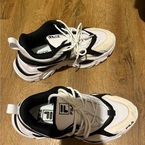 Fila Black and White Athletic Shoes